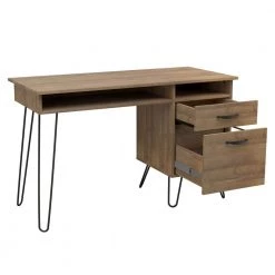 47.2" W Amaretto 2 Drawer Computer Desk with Open Storage Shelf by Inval