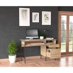 47.2" W Amaretto 2 Drawer Computer Desk with Open Storage Shelf by Inval -EVERGLADE HOME Shop amaretto inval computer desks es 16703 31 1000