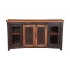 Santa Fe Antique Black and Age Distressed Pine Metal TV Stand Fits TVs Up to 70 in. with Cable Management by Martin Svensson Home