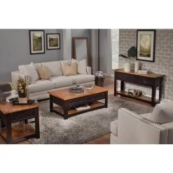 Rustic Collection Antique Black and Honey Tobacco End Table by Martin Svensson Home -EVERGLADE HOME Shop antique black and honey aged distressed pine martin svensson home end side tables 890135 44 1000