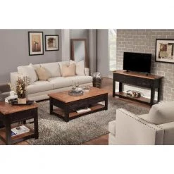 Rustic Collection Antique Black and Honey Tobacco End Table by Martin Svensson Home -EVERGLADE HOME Shop antique black and honey aged distressed pine martin svensson home end side tables 890135 fa 1000