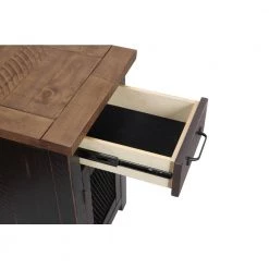 Rustic 16 in. Antique Black and Honey Chairside End Table with Power by Martin Svensson Home -EVERGLADE HOME Shop antique black and honey martin svensson home end side tables 890175 1f 1000