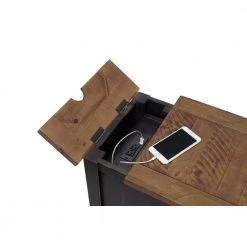 Rustic 16 in. Antique Black and Honey Chairside End Table with Power by Martin Svensson Home -EVERGLADE HOME Shop antique black and honey martin svensson home end side tables 890175 44 1000