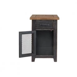 Rustic 16 in. Antique Black and Honey Chairside End Table with Power by Martin Svensson Home -EVERGLADE HOME Shop antique black and honey martin svensson home end side tables 890175 c3 1000