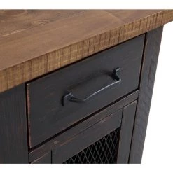 Rustic 16 in. Antique Black and Honey Chairside End Table with Power by Martin Svensson Home -EVERGLADE HOME Shop antique black and honey martin svensson home end side tables 890175 fa 1000