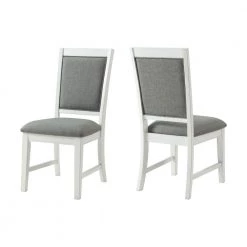 Del Mar Antique White and Grey Linen Upholstered Dining Room Side Chair (Set of 2) by Martin Svensson Home -EVERGLADE HOME Shop antique white and grey linen martin svensson home dining chairs 5202933 4f 1000