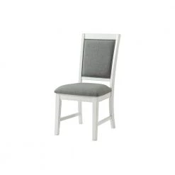 Del Mar Antique White and Grey Linen Upholstered Dining Room Side Chair (Set of 2) by Martin Svensson Home