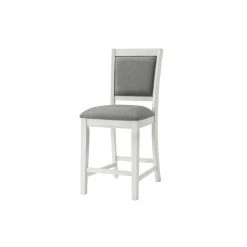 Del Mar Antique White and Grey Linen Upholstered Pub Chair (Set of 2) by Martin Svensson Home