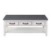 Del Mar 48 in. Antique White/Gray Large Rectangle Wood Coffee Table with 3-Drawers by Martin Svensson Home