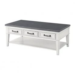 Del Mar 48 in. Antique White/Gray Large Rectangle Wood Coffee Table with 3-Drawers by Martin Svensson Home 15 Del Mar 48 in. Antique White/Gray Large Rectangle Wood Coffee Table with 3-Drawers by Martin Svensson Home -EVERGLADE HOME Shop antique white and grey martin svensson home coffee tables 810129 c3 1000