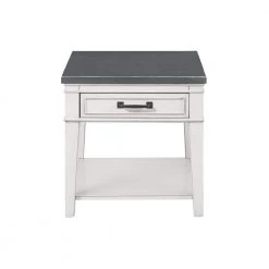 Del Mar Antique White and Grey End Table by Martin Svensson Home