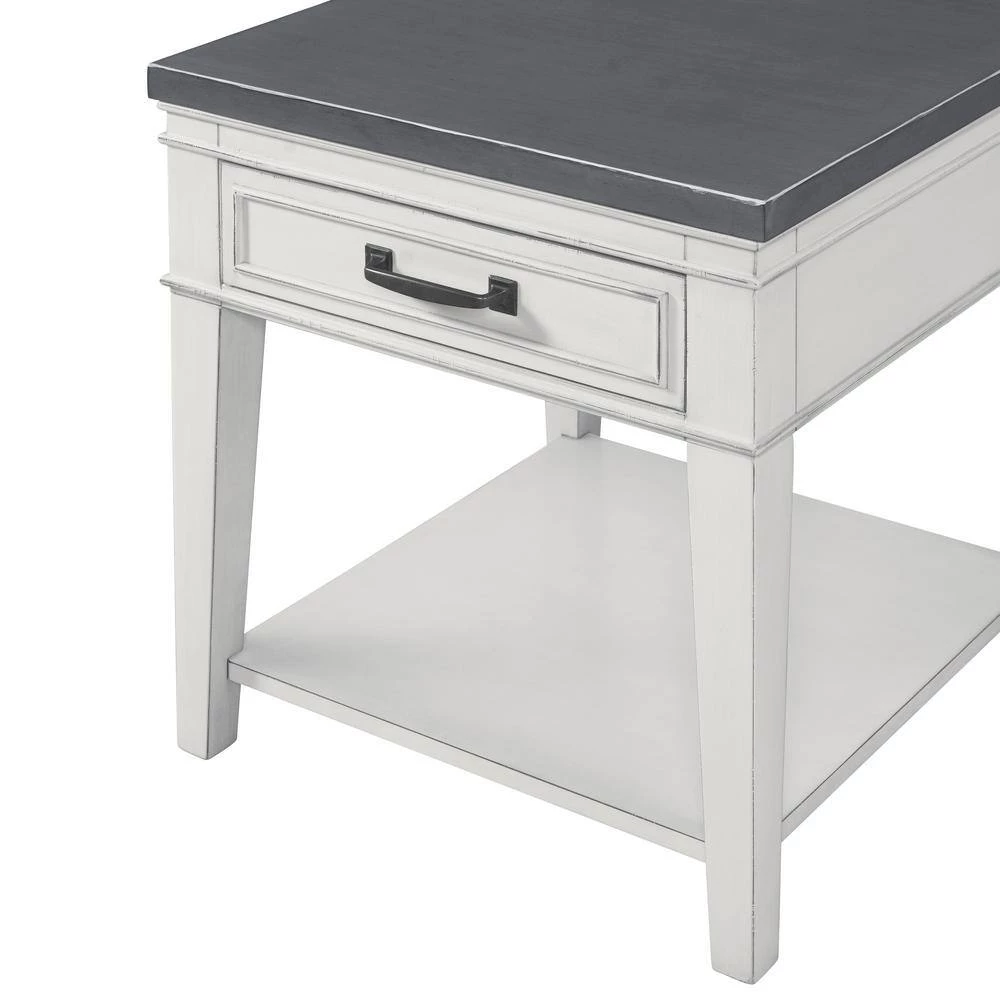 Del Mar Antique White and Grey End Table by Martin Svensson Home 9 Del Mar Antique White and Grey End Table by Martin Svensson Home - Image 9
