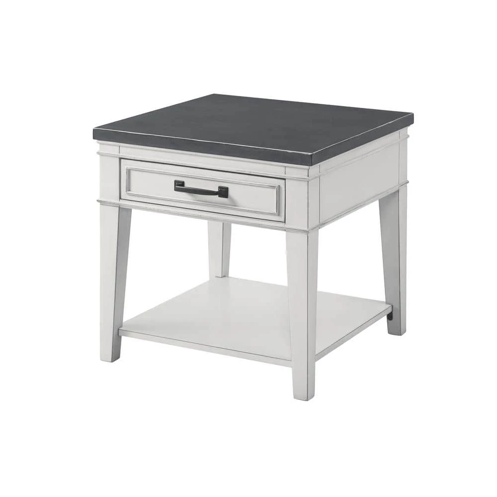 Del Mar Antique White and Grey End Table by Martin Svensson Home 6 Del Mar Antique White and Grey End Table by Martin Svensson Home - Image 6