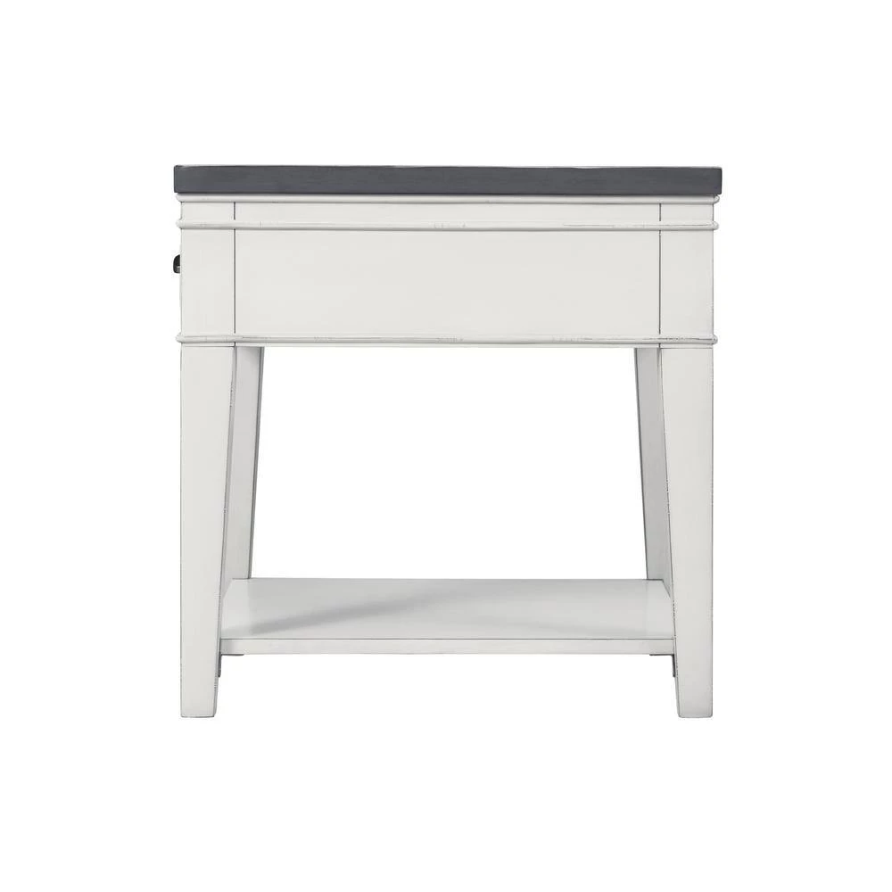 Del Mar Antique White and Grey End Table by Martin Svensson Home 2 Del Mar Antique White and Grey End Table by Martin Svensson Home - Image 2