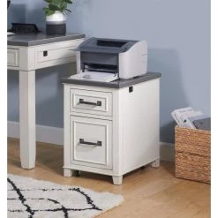 Del Mar Antique White and Grey 2-Drawer File Cabinet with Fingerprint Lock by Martin Svensson Home -EVERGLADE HOME Shop antique white and grey martin svensson home file cabinets 7102909 4f 1000