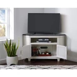 Del Mar 50 in. Corner White and Grey TV Stand by Martin Svensson Home -EVERGLADE HOME Shop antique white and grey martin svensson home tv stands 910139 31 1000