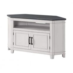 Del Mar 50 in. Corner White and Grey TV Stand by Martin Svensson Home -EVERGLADE HOME Shop antique white and grey martin svensson home tv stands 910139 c3 1000