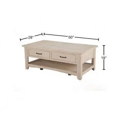 Rustic 50 in. Antique White Large Rectangle Wood Coffee Table with Drawers by Martin Svensson Home 11 Rustic 50 in. Antique White Large Rectangle Wood Coffee Table with Drawers by Martin Svensson Home -EVERGLADE HOME Shop antique white martin svensson home coffee tables 890123 40 1000