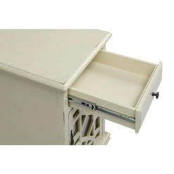 Elegant 16 in. Antique White Chairside End Table with Power by Martin Svensson Home -EVERGLADE HOME Shop antique white martin svensson home end side tables 810073 44 1000