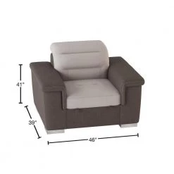 Wystan Beige and Taupe Textured Microfiber Accent Chair with Pull-out Ottoman by EVERGLADE HOME 13 Wystan Beige and Taupe Textured Microfiber Accent Chair with Pull-out Ottoman by EVERGLADE HOME -EVERGLADE HOME Shop beige and taupe everglade home accent chairs lx 9808 1 40 1000