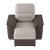 Wystan Beige and Taupe Textured Microfiber Accent Chair with Pull-out Ottoman by EVERGLADE HOME