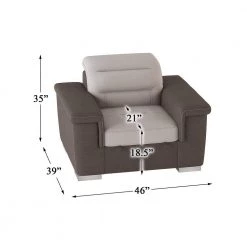 Wystan Beige and Taupe Textured Microfiber Accent Chair with Pull-out Ottoman by EVERGLADE HOME 14 Wystan Beige and Taupe Textured Microfiber Accent Chair with Pull-out Ottoman by EVERGLADE HOME -EVERGLADE HOME Shop beige and taupe everglade home accent chairs lx 9808 1 66 1000