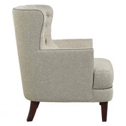 Savry Beige Textured Upholstery Tufted Accent Wingback Chair by EVERGLADE HOME -EVERGLADE HOME Shop beige everglade home accent chairs lx 1112 1 4f 1000