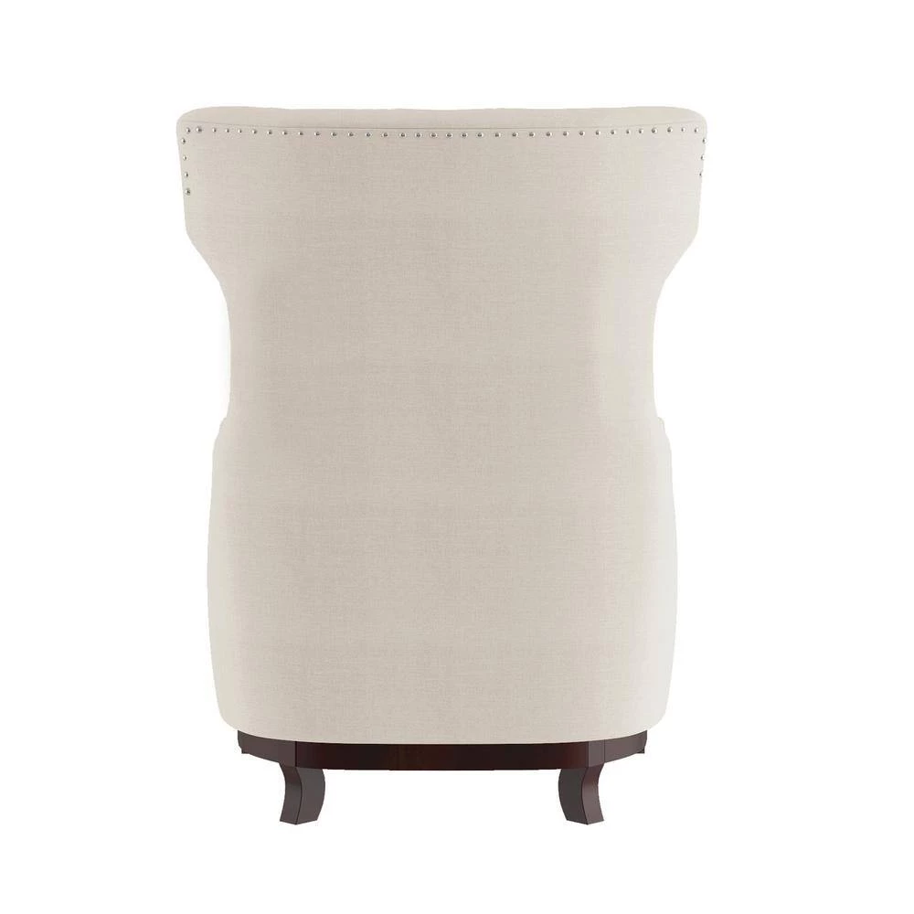 Davi Beige Textured Upholstery Tufted Back Wingback Chair by EVERGLADE HOME 5 Davi Beige Textured Upholstery Tufted Back Wingback Chair by EVERGLADE HOME - Image 5