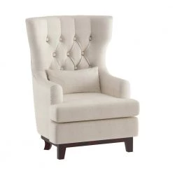 Davi Beige Textured Upholstery Tufted Back Wingback Chair by EVERGLADE HOME 11 Davi Beige Textured Upholstery Tufted Back Wingback Chair by EVERGLADE HOME -EVERGLADE HOME Shop beige everglade home accent chairs lx 1217f4s c3 1000