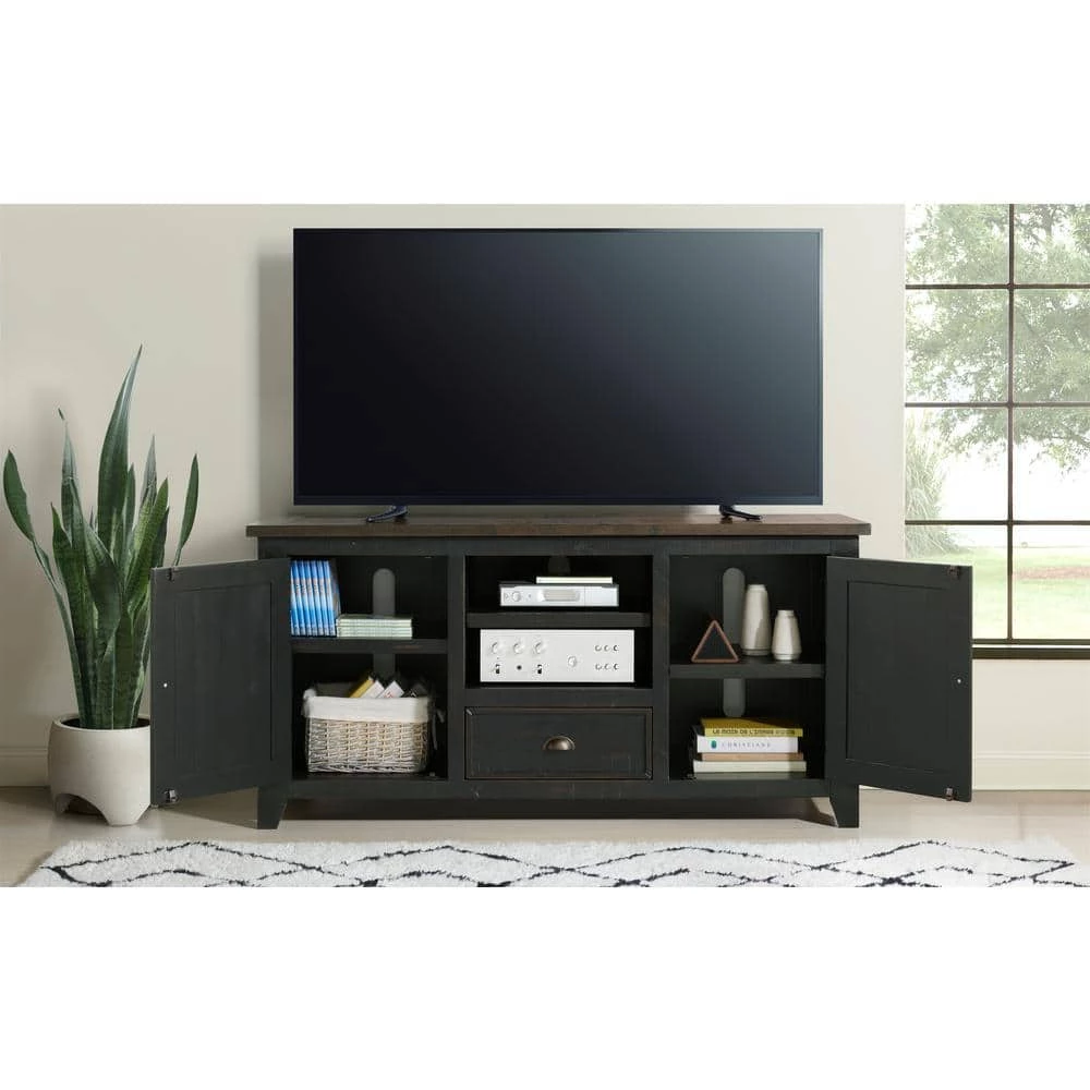 Monterey 60 in. Black and Brown TV Stand with 1-Drawer Fits TV's up to 65 in. by Martin Svensson Home 6 Monterey 60 in. Black and Brown TV Stand with 1-Drawer Fits TV's up to 65 in. by Martin Svensson Home - Image 6