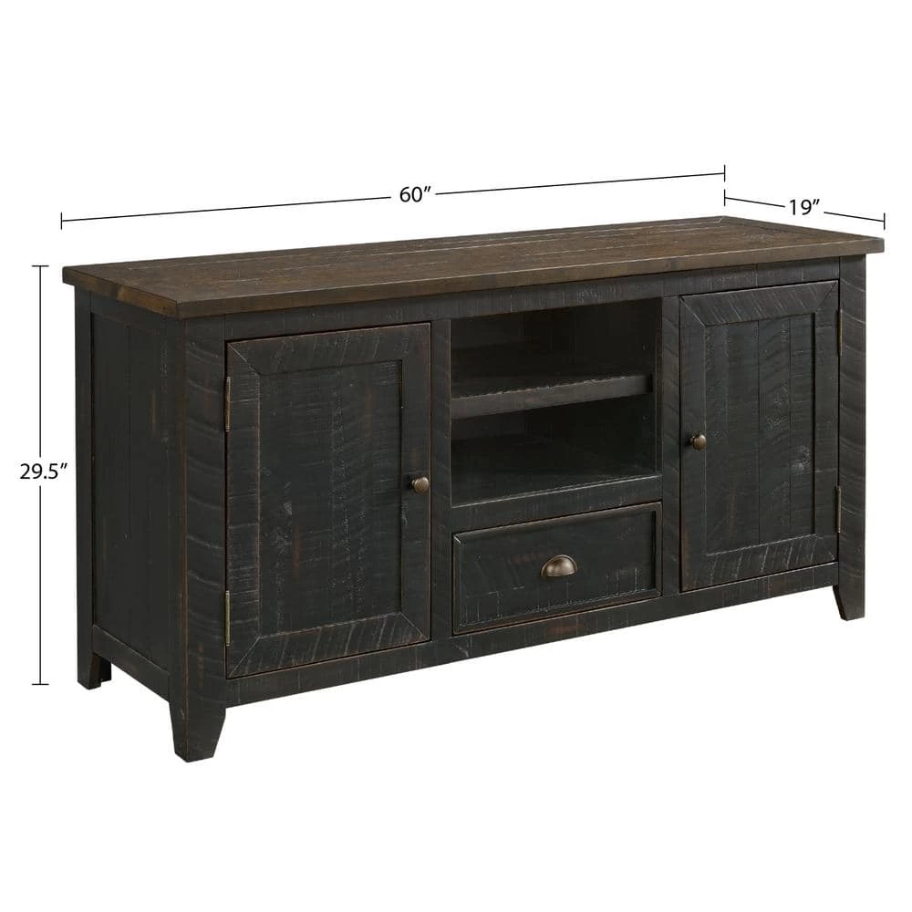 Monterey 60 in. Black and Brown TV Stand with 1-Drawer Fits TV's up to 65 in. by Martin Svensson Home 2 Monterey 60 in. Black and Brown TV Stand with 1-Drawer Fits TV's up to 65 in. by Martin Svensson Home - Image 2