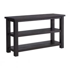 Space Saver 50 in. Black Coffee Rectangular Solid Wood Console Table with Shelves by Martin Svensson Home