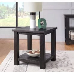 Space Saver 24 in. Black Coffee Square Solid Wood End Table with Shelf by Martin Svensson Home -EVERGLADE HOME Shop black coffee martin svensson home end side tables 899932 31 1000