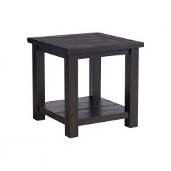 Space Saver 24 in. Black Coffee Square Solid Wood End Table with Shelf by Martin Svensson Home