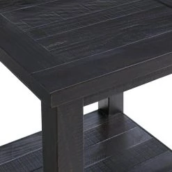 Space Saver 24 in. Black Coffee Square Solid Wood End Table with Shelf by Martin Svensson Home -EVERGLADE HOME Shop black coffee martin svensson home end side tables 899932 fa 1000