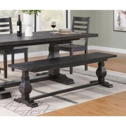 Napa Black Solid Wood Dining Bench (18 in. H x 66 in. W x 16 in. D) by Martin Svensson Home 9 Napa Black Solid Wood Dining Bench (18 in. H x 66 in. W x 16 in. D) by Martin Svensson Home -EVERGLADE HOME Shop black martin svensson home dining benches 5600335 31 1000