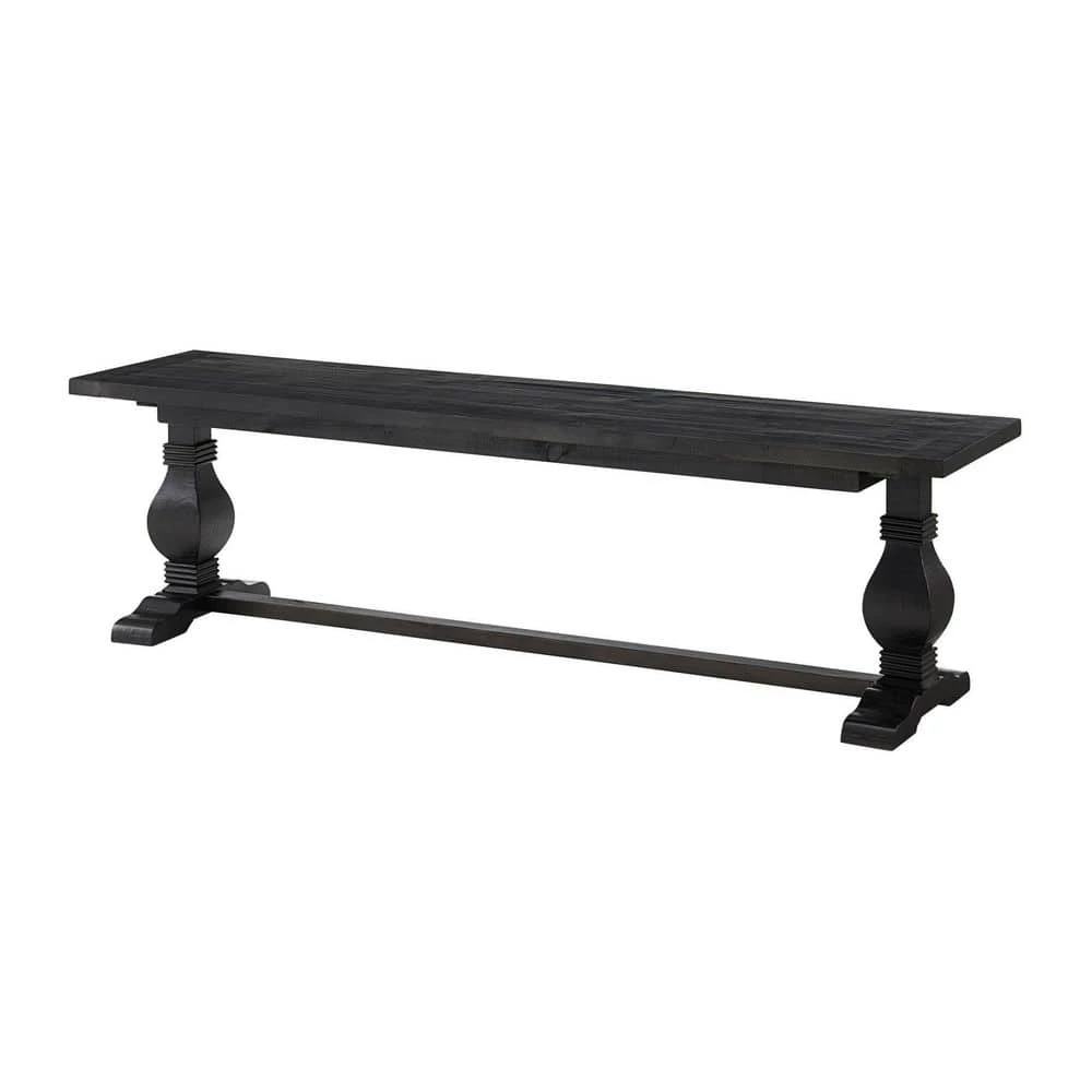 Napa Black Solid Wood Dining Bench (18 in. H x 66 in. W x 16 in. D) by Martin Svensson Home 1 Napa Black Solid Wood Dining Bench (18 in. H x 66 in. W x 16 in. D) by Martin Svensson Home