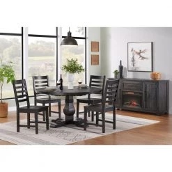 Napa Black Solid Wood Dining Chair (Set of 2) by Martin Svensson Home -EVERGLADE HOME Shop black martin svensson home dining chairs 5600333 4f 1000