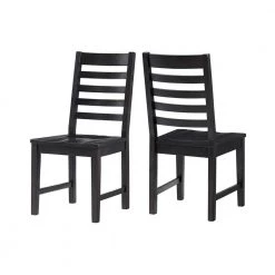 Napa Black Solid Wood Dining Chair (Set of 2) by Martin Svensson Home -EVERGLADE HOME Shop black martin svensson home dining chairs 5600333 c3 1000