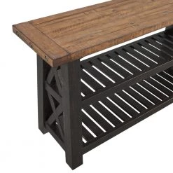 Bolton 55" Black Stain and Natural Solid Wood Console Table by Martin Svensson Home -EVERGLADE HOME Shop black stain and natural martin svensson home console tables 840145 1f 1000