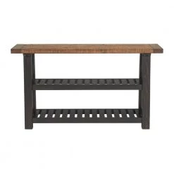 Bolton 55" Black Stain and Natural Solid Wood Console Table by Martin Svensson Home