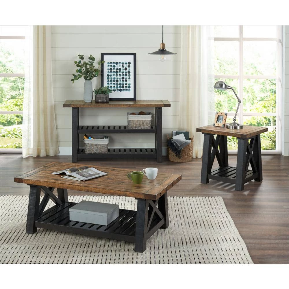 Bolton 24 in. Black Stain and Natural Solid Wood End Table by Martin Svensson Home 9 Bolton 24 in. Black Stain and Natural Solid Wood End Table by Martin Svensson Home - Image 9