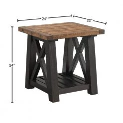 Bolton 24 in. Black Stain and Natural Solid Wood End Table by Martin Svensson Home 11 Bolton 24 in. Black Stain and Natural Solid Wood End Table by Martin Svensson Home -EVERGLADE HOME Shop black stain and natural martin svensson home end side tables 840135 40 1000