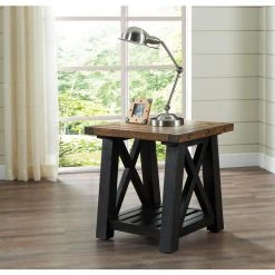 Bolton 24 in. Black Stain and Natural Solid Wood End Table by Martin Svensson Home 14 Bolton 24 in. Black Stain and Natural Solid Wood End Table by Martin Svensson Home -EVERGLADE HOME Shop black stain and natural martin svensson home end side tables 840135 4f 1000