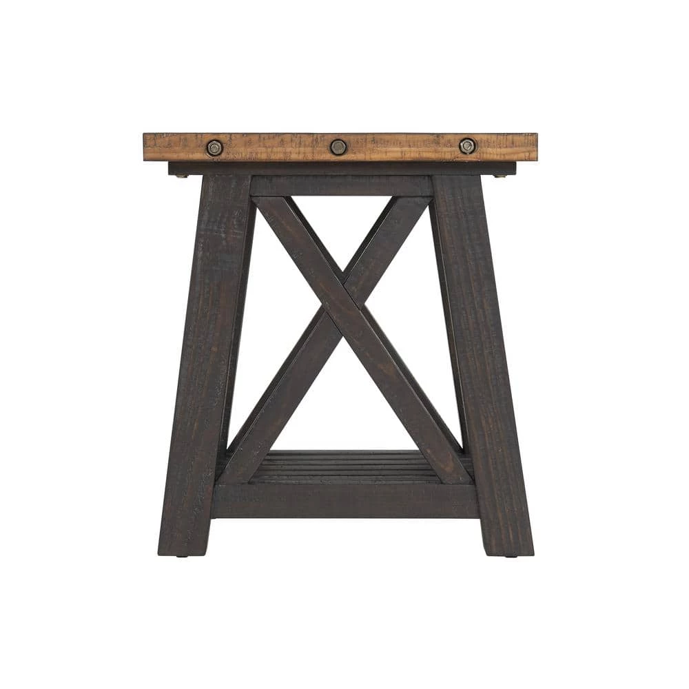 Bolton 24 in. Black Stain and Natural Solid Wood End Table by Martin Svensson Home 2 Bolton 24 in. Black Stain and Natural Solid Wood End Table by Martin Svensson Home - Image 2