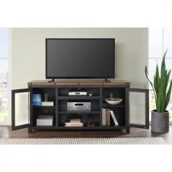 Bolton 65 in. Black Stain with Natural Top TV Stand for TVs up to 70 in. by Martin Svensson Home -EVERGLADE HOME Shop black stain and natural martin svensson home tv stands 909826 77 1000