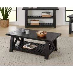 Bolton 50 in. Black Stain Rectangular Solid Wood Coffee Table by Martin Svensson Home 15 Bolton 50 in. Black Stain Rectangular Solid Wood Coffee Table by Martin Svensson Home -EVERGLADE HOME Shop black stain martin svensson home coffee tables 840122 1f 1000