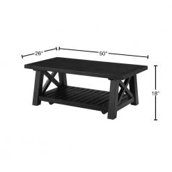 Bolton 50 in. Black Stain Rectangular Solid Wood Coffee Table by Martin Svensson Home 11 Bolton 50 in. Black Stain Rectangular Solid Wood Coffee Table by Martin Svensson Home -EVERGLADE HOME Shop black stain martin svensson home coffee tables 840122 40 1000