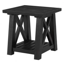 Bolton 24 in. Black Stain Rectangular Solid Wood End Table by Martin Svensson Home