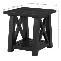 Bolton 24 in. Black Stain Rectangular Solid Wood End Table by Martin Svensson Home -EVERGLADE HOME Shop black stain martin svensson home end side tables 840132 c3 1000
